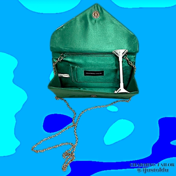 Charming Tailor Fx Suede Evening Handbag Crossbody Envelope Clutch | Chain Strap - Picture 9 of 11